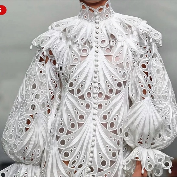 Lace glassy bubble linen wedding ivory gown size XL - Picture 5 of 12